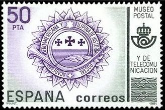 z vendido España 1981 2639 Sello * Museo Postal Emblema de la Academia Iberoamericana y Filipina de Historia Postal c/charnela Scott2275 Michel2528  Timbre Espagne Spain Spagna Espana Spanje Spanien